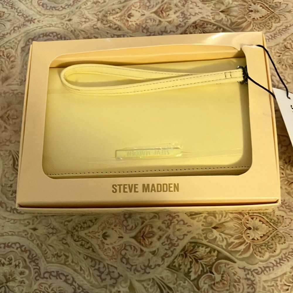 Steve Madden Yellow Clutch Wristlet